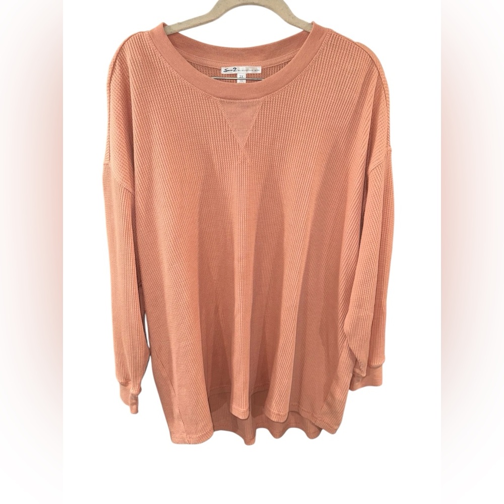 Seven7 Women's Coral Crew Neck Sweater